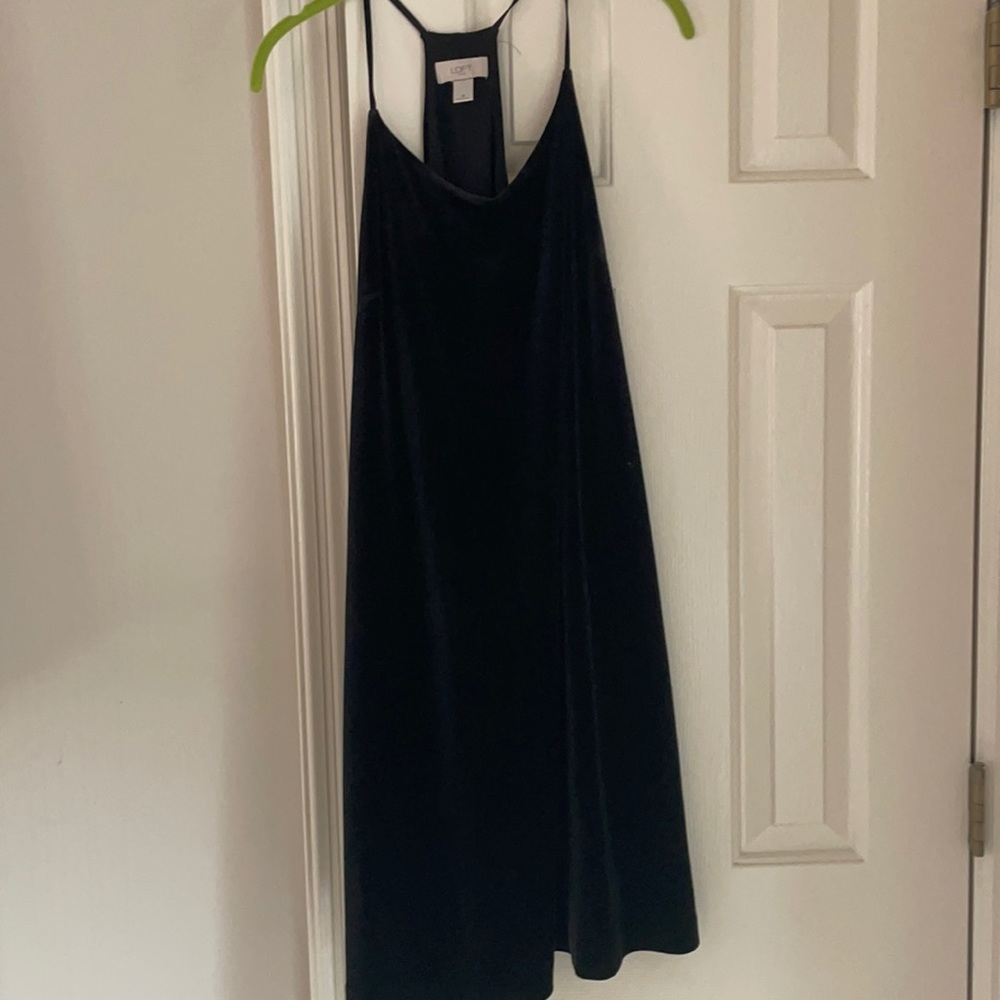 Black velvet dress from Loft